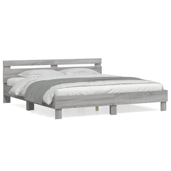 Bettgestell 180x200 cm Grau Sonoma