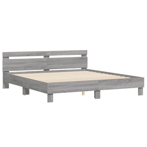 Bettgestell 180x200 cm Grau Sonoma
