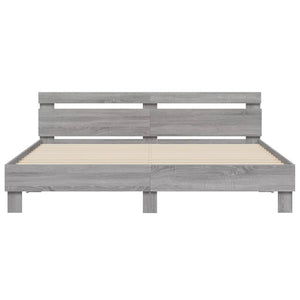 Bettgestell 180x200 cm Grau Sonoma