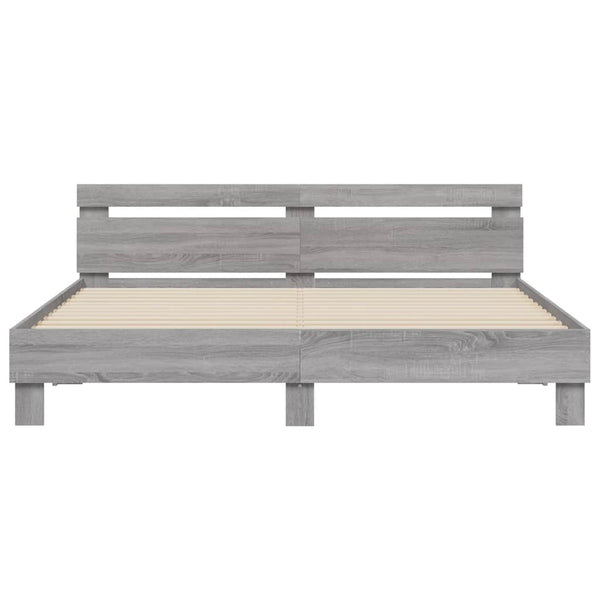 Bettgestell 180x200 cm Grau Sonoma