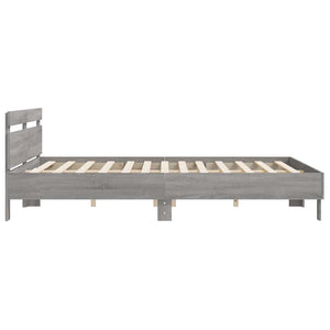 Bettgestell 180x200 cm Grau Sonoma