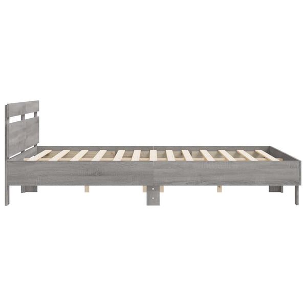 Bettgestell 180x200 cm Grau Sonoma