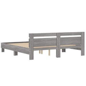 Bettgestell 180x200 cm Grau Sonoma