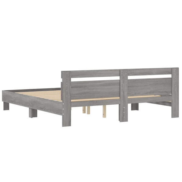 Bettgestell 180x200 cm Grau Sonoma
