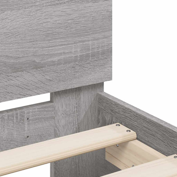 Bettgestell 180x200 cm Grau Sonoma
