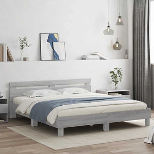 Bettgestell 180x200 cm Grau Sonoma