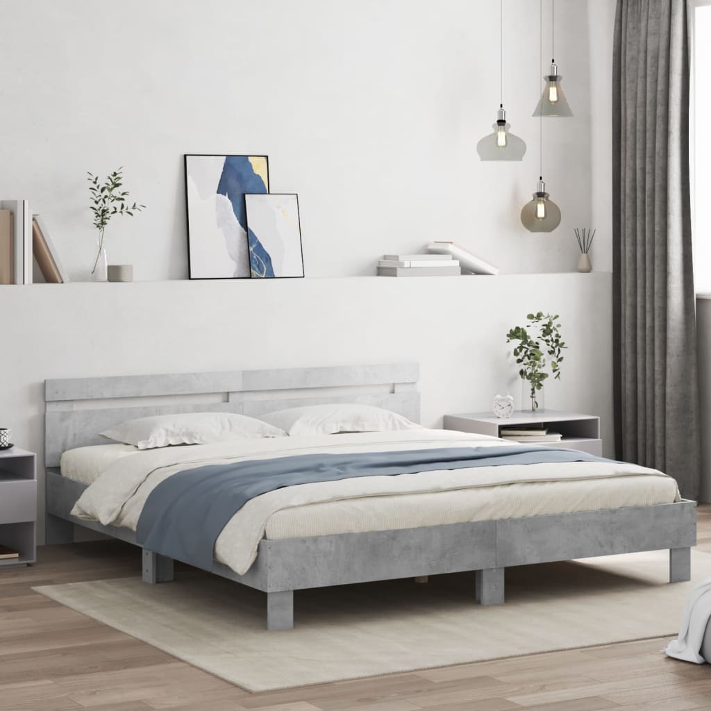 Bettgestell Betongrau 160x200 cm