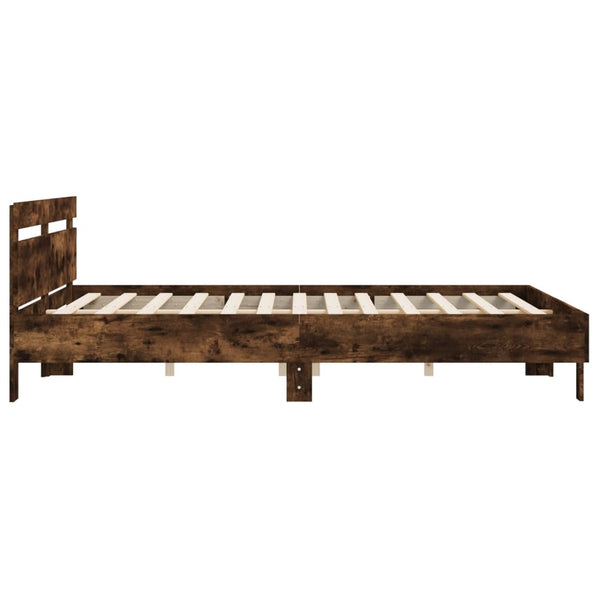 Bettgestell 160x200 cm Räuchereiche mit Kopfteil