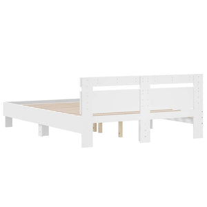 Bettgestell Weiß 150x200 cm mit Kopfteil
