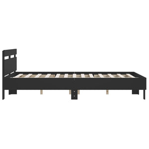 Bettgestell Schwarz 150x200 cm mit Kopfteil