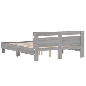 Bettgestell 150x200 cm Grau Sonoma