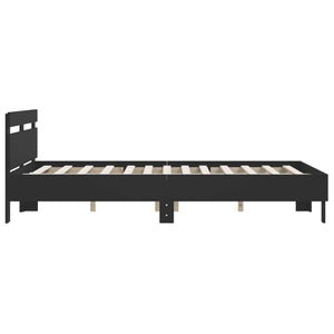 Bettgestell Schwarz 140x200 cm mit Kopfteil