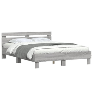 Bettgestell 140x200 cm Grau Sonoma
