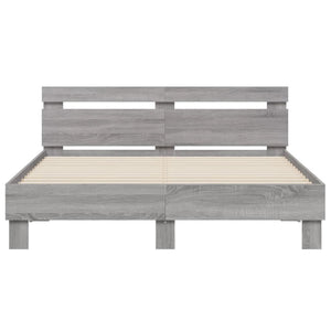 Bettgestell 140x200 cm Grau Sonoma