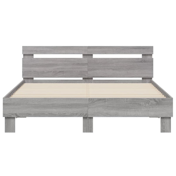Bettgestell 140x200 cm Grau Sonoma