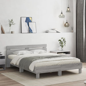 Bettgestell 140x200 cm Grau Sonoma