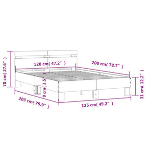 Bettgestell Betongrau 120x200 cm