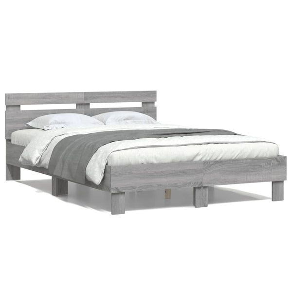 Bettgestell 120x200 cm Grau Sonoma