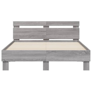 Bettgestell 120x200 cm Grau Sonoma