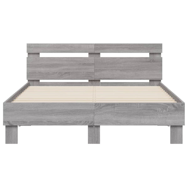 Bettgestell 120x200 cm Grau Sonoma
