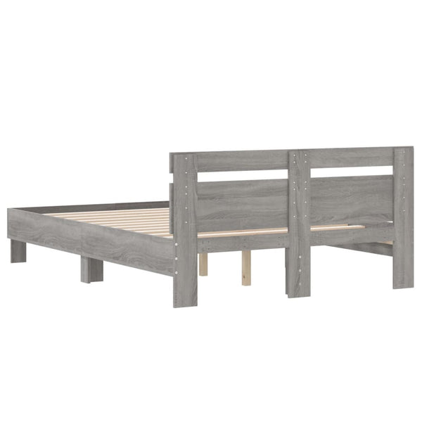 Bettgestell 120x200 cm Grau Sonoma