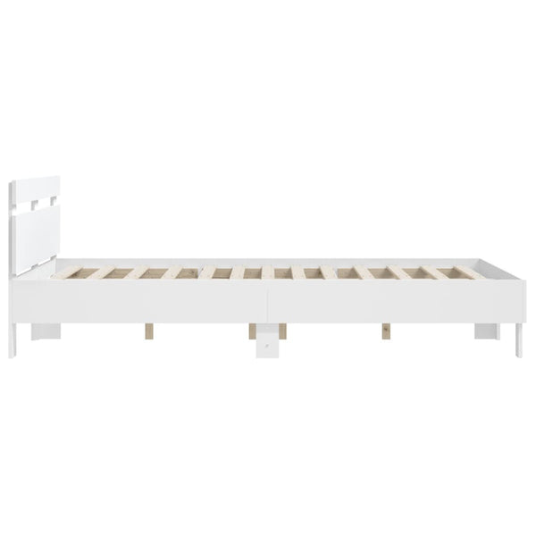 Bettgestell Weiß 140x190 cm mit Kopfteil
