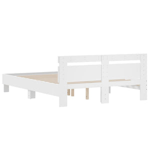 Bettgestell Weiß 140x190 cm mit Kopfteil
