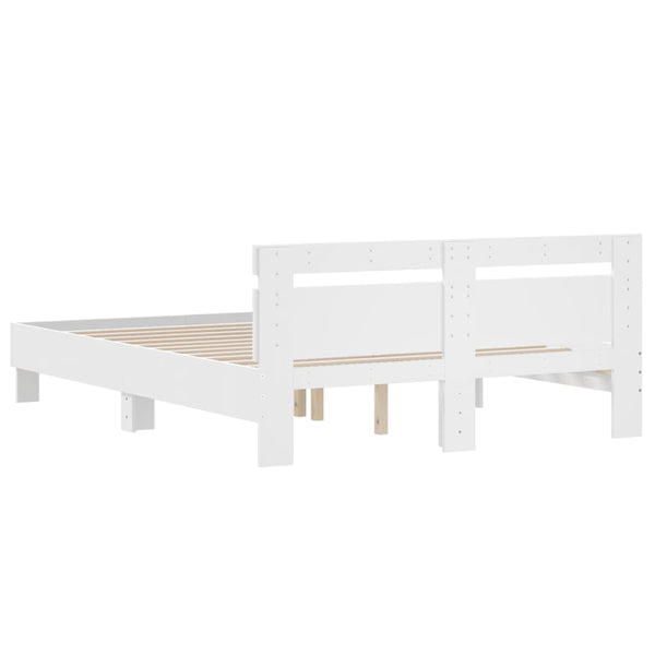 Bettgestell Weiß 140x190 cm mit Kopfteil