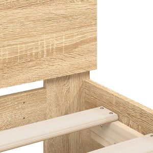 vidaXL Bed Frame with Headboard Sonoma Oak 140x190 cm Engineered Wood