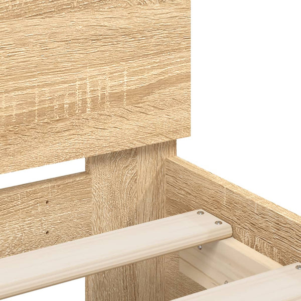 vidaXL Bed Frame with Headboard Sonoma Oak 140x190 cm Engineered Wood