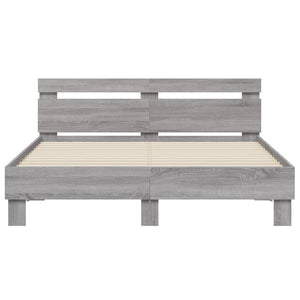 Bettgestell 140x190 cm Grau Sonoma