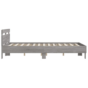 Bettgestell 140x190 cm Grau Sonoma