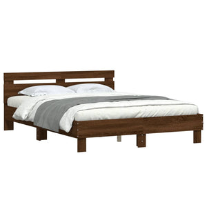 Bettgestell 140x190 cm Braun Eiche