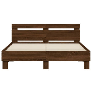 Bettgestell 140x190 cm Braun Eiche