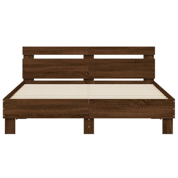 Bettgestell 140x190 cm Braun Eiche