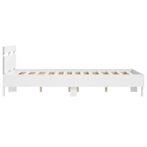Bettgestell Weiß 135x190 cm mit Kopfteil