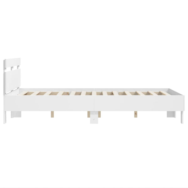 Bettgestell Weiß 135x190 cm mit Kopfteil