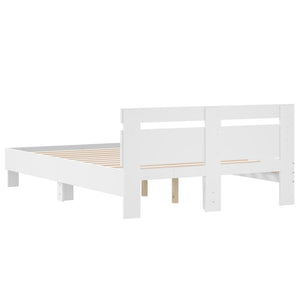 Bettgestell Weiß 135x190 cm mit Kopfteil