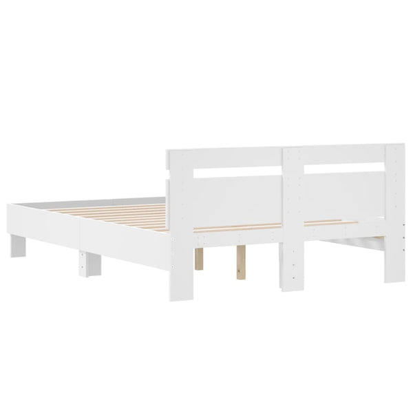 Bettgestell Weiß 135x190 cm mit Kopfteil