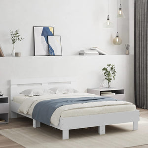 Bettgestell Weiß 135x190 cm mit Kopfteil