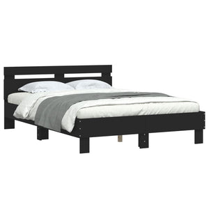 Bettgestell Schwarz 135x190 cm mit Kopfteil