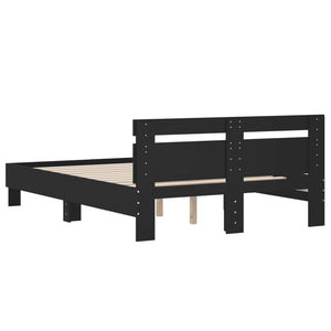 Bettgestell Schwarz 135x190 cm mit Kopfteil