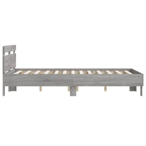 Bettgestell 135x190 cm Grau Sonoma