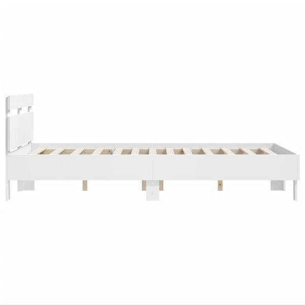 Bettgestell Weiß 120x190 cm mit Kopfteil