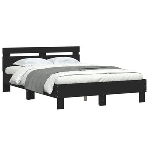 Schwarzes Bettgestell 120x190 cm mit Kopfteil