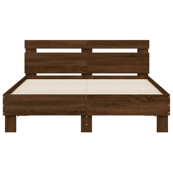 Bettgestell 120x190 cm Braun Eiche