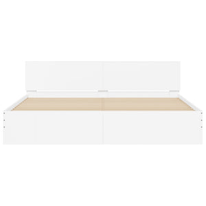 Bettgestell Weiß 200x200 cm mit Kopfteil