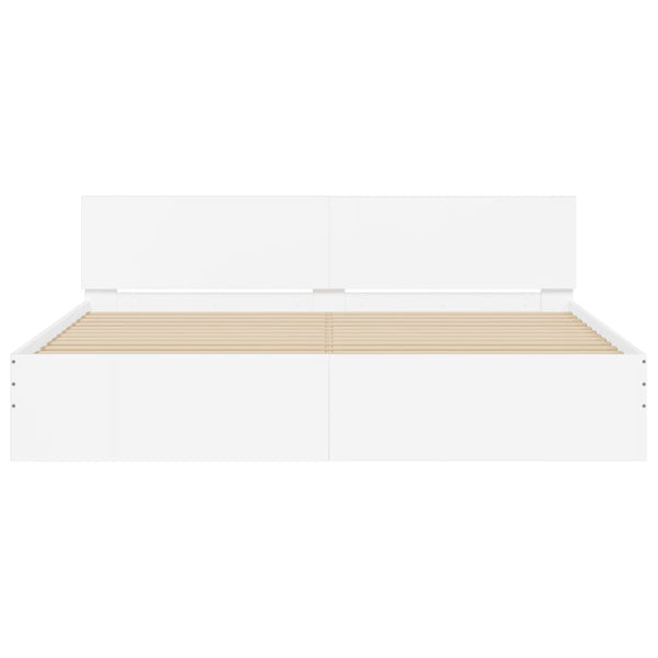 Bettgestell Weiß 200x200 cm mit Kopfteil