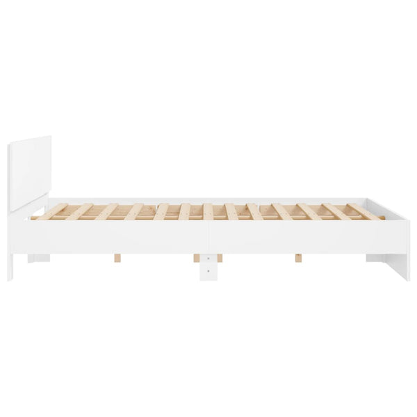Bettgestell Weiß 200x200 cm mit Kopfteil
