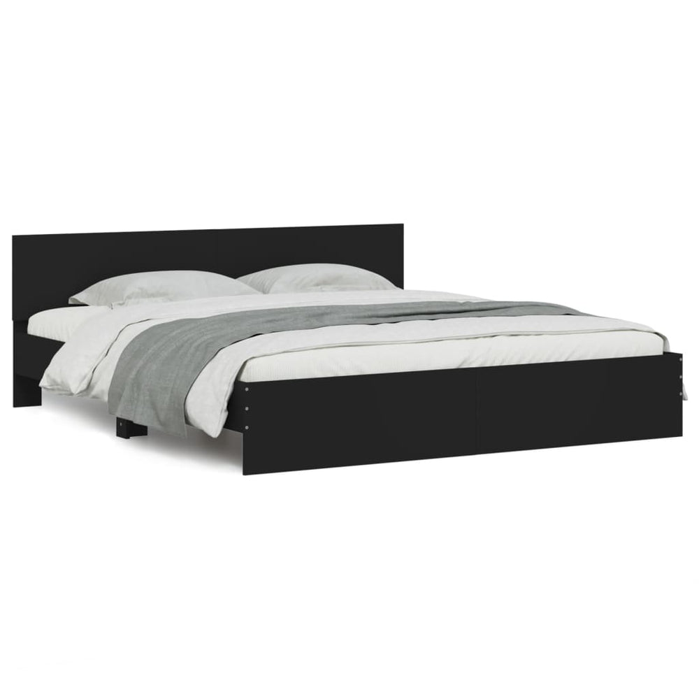Bettgestell Schwarz 200x200 cm mit Kopfteil